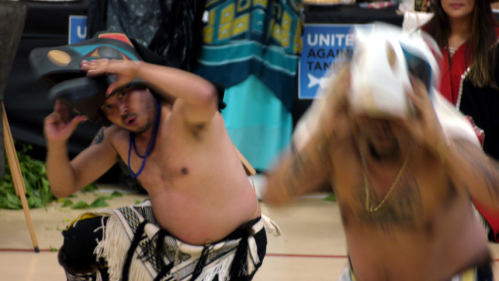 Raven dancers at "Raven Always Sets Things Right", Haida Feast, August 13, 2106